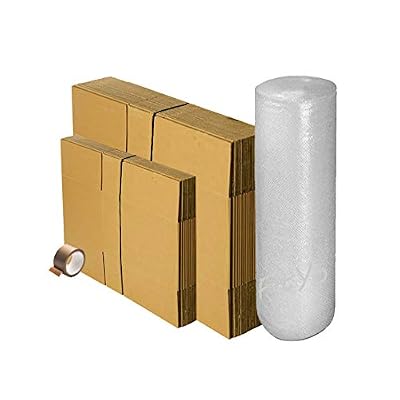 FitYo Kit de déménagement FitYo 15 cartons standard + 10 cartons livres + 10 mètres de papier bulles + 1 rouleau adhésif marron Offert