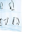 Ridder 478600-350 Duschvorhang Textil ca. 180 x 200 cm, Private schwarz inklusive Ringe