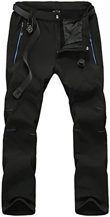 Men's Soft Shell Waterproof Trousers(Black,UK S/Tag L)