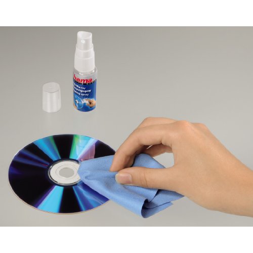 Hama 3-teiliges DVD und Blu-ray Reinigungsset (Reinigungsdisc, 20ml Reinigungsspray und Mikrofasertuch) - 3