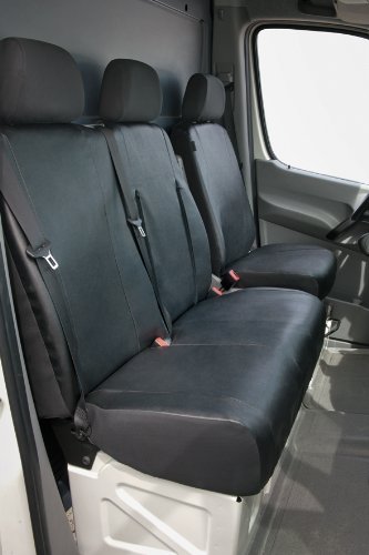 Maßgefertigter Schonbezug Sitzbezug Einzel- Doppelsitz, passend für Volkswagen VW Crafter ab Bj. 05/06 , Kunstleder, anthrazit