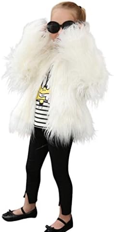 Coat Jacket Baby, DoraMe Kids Girls Autumn Winter Faux Fur Coat Thick Warm Jacket Outwear Clothes (140/7-8Y, White)