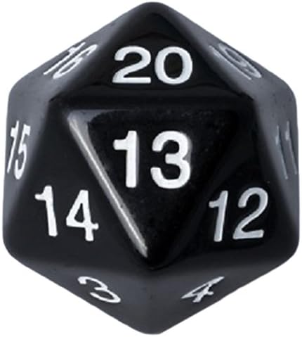 ADC Blackfire Entertainment 91640 Blackfire Dice-55mm D20 Countdown Die-Black