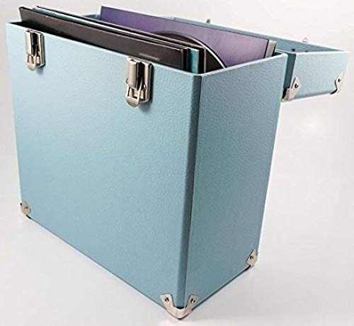 GPO Funda de transporte vintage para LPs, álbumes y discos de vinilo de 12 pulgadas (alberga 30 álbumes) - Azul