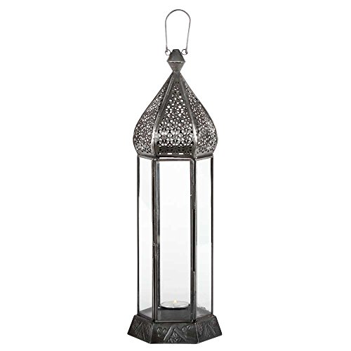 Laterne Shaki 40cm orientalisches Windlicht indische Glaslaterne bunte Gartenlaterne (klar)