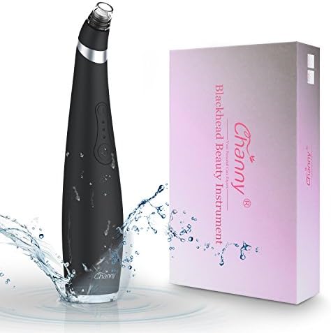Blackhead Remover Electronic Comedone Extractor Tool By Channy ,Pore Vacuum Suction Microdermabrasion Machine Facial Pore Cleaner for Blemish, Pimple,Acne, Zit Removing (BK)