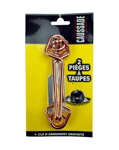 Caussade CATPIEGE Pièges à Taupes - Kit 2 Pièges, 2 Tendeurs et Clé d'armement, Economique et Radical | Jardin
