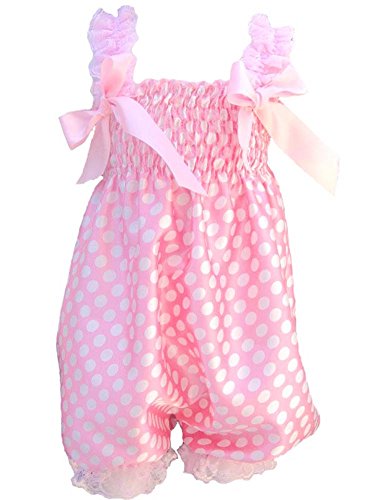 CHIC*MALL Newborn Infant Baby Girl Petti Ruffle Rompers Dress One-Piece Tutu Lace Clothes (Polka Dot)