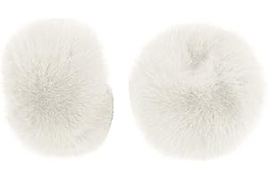 BYNYXI Polsini da donna in pelliccia sintetica in peluche, polsino invernale, maniche scaldamani e polsini bianchi e neri