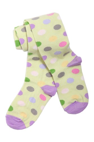 Weri Spezials Baby and Children Tights, Green/Multicoloured Peas, Size: 2-3 years (92/98)