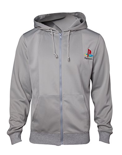 Meroncourt Sony Playstation PS One Full Length Zipper Hoodie Sweat à Capuche, Gris (Grey Grey), M Homme