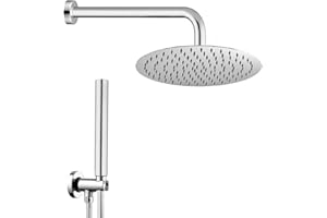 INBAGNO Set Incasso Doccia con doccetta in Ottone, Completo di soffione, Presa d’Acqua con Supporto e Laccio Doccia