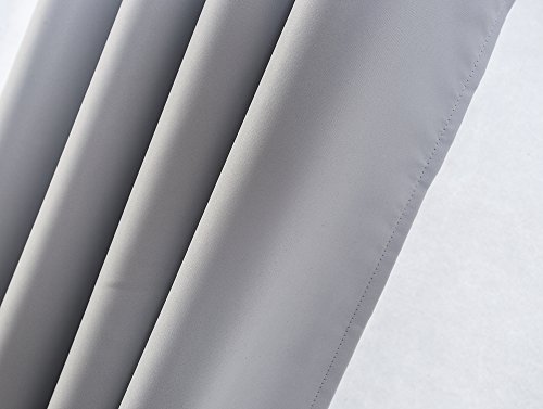 KEYNIS Blickdichte Gardinen Ösenvorhang Blickdicht Vorhang Verdunkelung 1 Stück (140x245cm, Grau) - 5