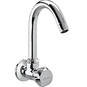 Cera Ocean Half Turn Fittings Sink Cock (Wall Mounted) (Chrome Finish) (F3001251)