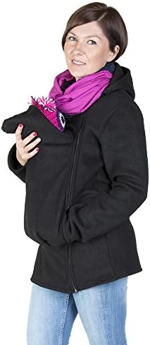 Baby carrier hoodie Kangaroo coat/jacket for MOM and BABY black (XXL UK 14)
