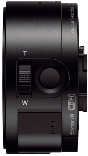 Sony DSC-QX10 Fotocamera Lens-Style per Smartphone, Sensore CMOS Exmor R da 7,76 mm e 18,2 Megapixel, Obiettivo Sony G con Zoom Ottico 10x, Nero