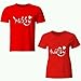 Adyk Cotton Half sleeves Hubby Wifey Printed Red Color Couple T shirts RS.499.00