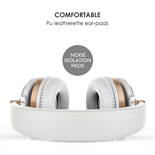 Honstek A5 KopfhÃ¶rer, On Ear Stereo Headset mit Starkem Bass, Eingebautem Mikrofon, Ergonomisches und Modisches und 3,5 mm Klinkenstecker fÃ¼r iPhone, Android Smartphone, Computer, Kinder (WeiÃŸ)