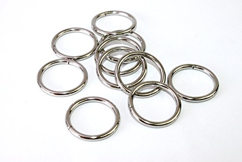 O-Ringe-Rundringe 10 Stück, Ø 20mm *verchromt* für 20mm Gurt/Band geeignet.