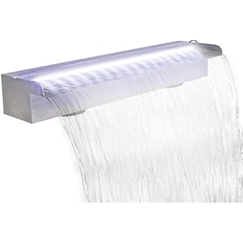 Festnight Lame Deau Rectangulaire à Led 60 X 115 X 8 Cm En Acier Inoxydable Pour Piscine