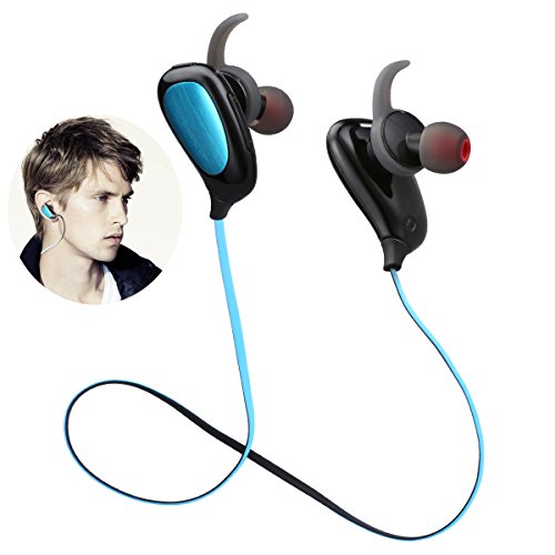 Preisvergleich Produktbild In-Ear Bluetooth Kopfhörer, Lauftraining Schweißresistent Sport Ohrhörer eingebautes Mikrofon für iPhone 7 / 7 Plus 8 / 8 Plus iPhone X Samsung S8 / S8 Plus S9 / S9 Plus iPad iPod Tablet PC Andere Bluetooth-Gerät (Blau)