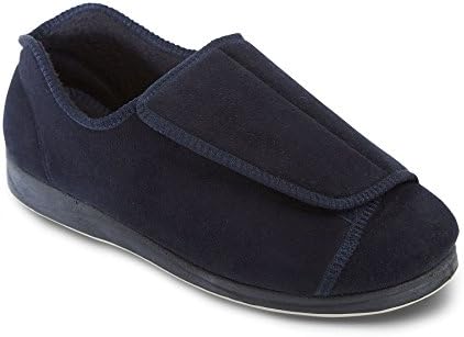 Padders Plus Men's Microsuede Slipper 'Peter' | Plus+ Range For Extra Width &amp; Comfort | Ultra Wide H-K Fit | 30mm Heel | Free Footcare UK Shoe Horn