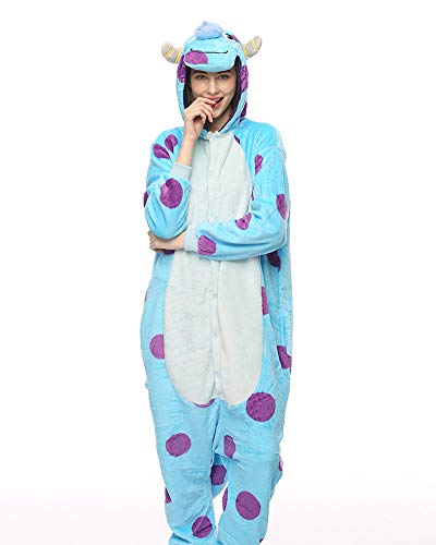 Molly Kigurumi Pijamas Traje Disfraz Animal Adulto Animal Pyjamas Cosplay Homewear L Azul Blanco