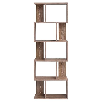 Rebecca Mobili Mobili Rebecca® Bibliotheque Meuble de Rangement 5Etagères Bois Brun Design Moderne Chambre Enfant Living (Cod. RE4789)