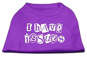 Mirage Pet Products 20-inch I Have Issues Screen Printed Dog Shirts, 3X-Large, Purple