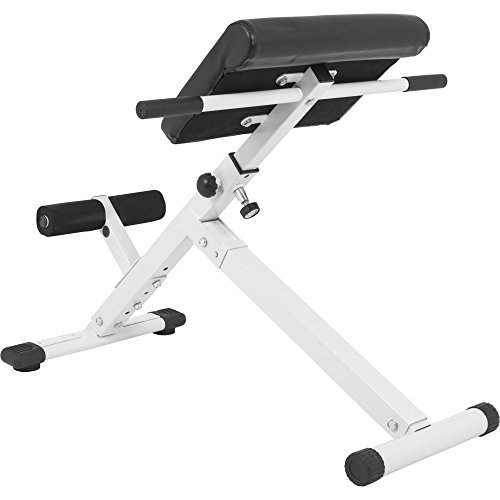 Gorilla Sports Rückentrainer klappbar Hyperextension – Bauchtrainer mit gepolsterter Beinfixierung – in schwarz oder weiß - 2