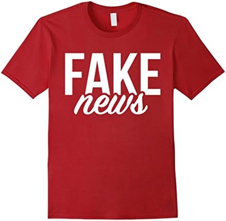 Men's Fake News T-Shirt, Trump Shirt 2XL Cranberry