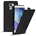 Produktbild Conie Flip Hülle kompatibel mit Honor 7, PU Ledertasche in Schwarz klappbare Handyhülle innen weich gefüttert