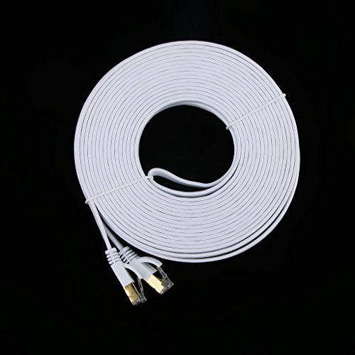 Cat7 RJ45 Ethernet flache Patch Netzwerk LAN NetzwerkkabelInternet Kabel Netzwerkkabel Vergoldet – 10m - 5