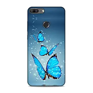 Lucent Crafts Premium Lovely Beautiful Slim Lightweight Shock Proof Hard Back Case Mobile Cover for Honor 9 Lite (Sizzling Amazing Butterflies Girl Girlish 3D Printed)