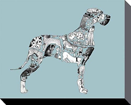 Louise Tate "Great Dane" Canvas Print, Cotton, Multi-Colour, 3.20 x 40.00 x 50.00 cm