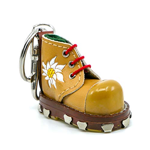 Preisvergleich Produktbild TopSpirit Schlüsselanhänger Bergschuh mit Edelweiss in braun 6 cm