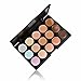 LEORX Face Contour Kit Highlighter Makeup Kit 15 Colour Cream Concealer Palette with 10pcs Brush