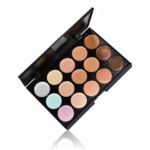 Contour Palette-NUOLUX 15 Farben Creme Concealer Palette mit 10 Stück Bürsten - 6