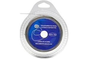 EUROKAN TACKLE Pike Fishing Wire Trace - Nylon Coated, 10m/20m/50m, 10-40lb, FREE Crimps