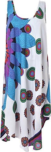 Womens Ladies Summer Dress Umbrella Cut Sleeveless Floral Top Tie Dye Printed Designs Size 10-24