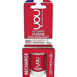 YOU - Recharge pour Spray Nettoyant Cuisine - Ultra Dégraissant - 100% d'Actifs d'Origine Végétale - Certifié Vegan - Parfum Naturel - Fabriqué en France - Concentré pour 500ml - Lot de 8 x 12ml