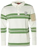  Signum Herren Langarm Shirt Polokragen Poloshirt Streifen South Africa Offwhite/Gre.