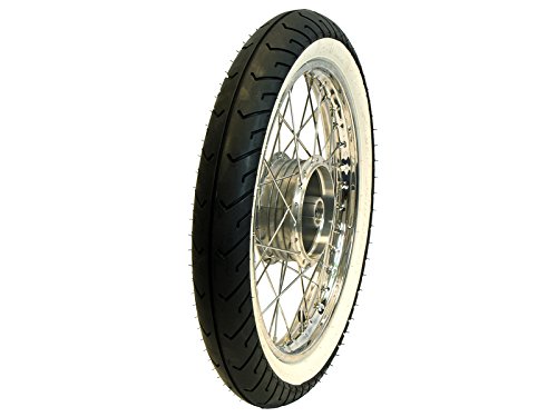 'AKF Complete Front Wheel 16 Inch Stainless Steel/White Wall Tyres Sava 2.75 -16 46J TL/TT MC2