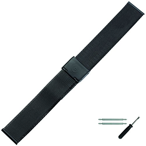 Uhrenarmband 18mm Edelstahl - Mesh / Milanaise - inkl. Federstege & Werkzeug - Metallarmband schwarz - Marburger Uhrband aus Edelstahl - Uhrenarmbänder von Marburger seit 1945 Uhrenarmband 18mm Edelstahl - Mesh / Milanaise - inkl. Federstege & Werkzeug - Metallarmband schwarz - Marburger Uhrband aus Edelstahl - Uhrenarmbänder von Marburger seit 1945