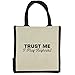 Produktbild Trust Me I Play Tastatur in schwarz print Jute Midi Einkaufstasche mit schwarzen Griffen und Rand