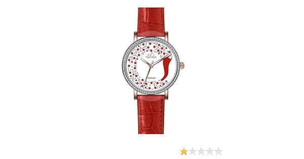 Capri Mare Orologio da Donna Collezione Fortuna Corno con Quadrante in  Strass (Cinturino pelle rosso cocco) : Amazon.it: Orologi