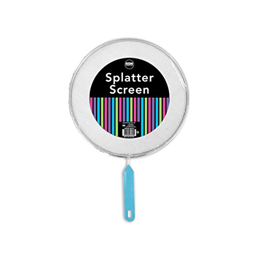 "Brights" Splatter Guard/Cover/Screen 28cm with Handle for Frying Pan 4 Colours - Blue