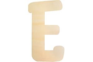 LONGAN CRAFT Large Wooden Letters 12 Inch, Unfinished 30cm Wooden Letter E for Crafts Children's Names Capital Alphabet 5mm Thick Wood Letters for Nursery Decor Wall Art Hanging Home Painting