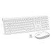 Produktbild Wireless Tastatur mit Maus Combo, Jelly Comb 2,4Ghz Ultra Dünne Drahtlose Tastatur und Maus Wiederaufladbar Tastatur(QWERTZ, Deutsches Layout) für Laptop PC und Smart TV (Weiß)