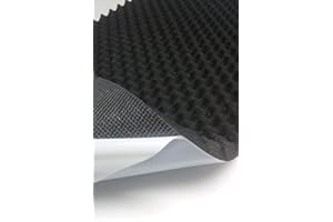 MAIL2MAIL Akustikschaumstoff, Noppenschaumstoff, Selbstklebend Profilplatte, Dämmung 100cm x 50cm x (variant)) (100 x 50 x 2, Anth/ Schwarz)